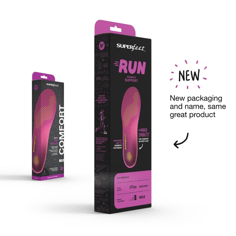 Superfeet Run Women's Support Insoles - Trim-To-Fit High Arch Support - Carbon Fiber Orthotic Shoe Inserts for Running Shoes - Professional Grade - 6.5-8 Women - Image 2